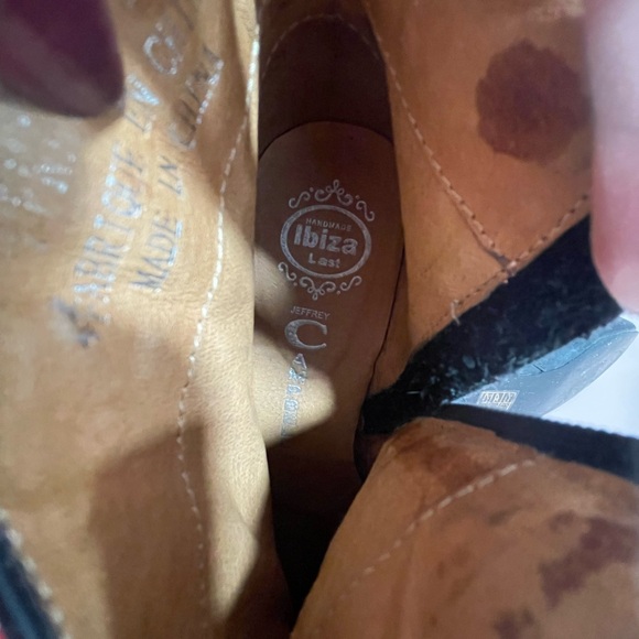 Jeffrey Campbell Benatar Gold Studded Black Suede Leather Heel Boots 5.5 - Picture 6 of 10